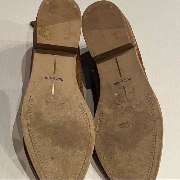 Dolce Vita booties rich chocolate brown color perforated 6.5 padded footbed - Picture 4 of 11